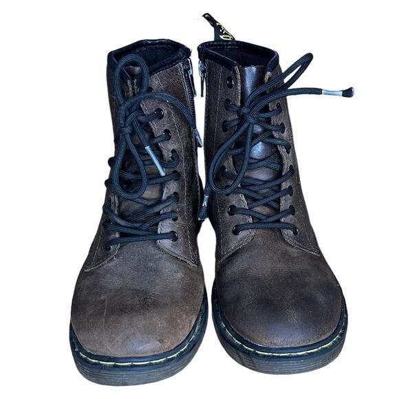 Dr Martens Air Wair Bouncing Soles 1460 Leather Side Zip Ankle Boots Youth Sz 6 - Picture 3 of 6